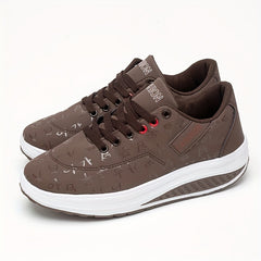 Women's Platform Wedge Walking Shoes Lace Up Sneakers