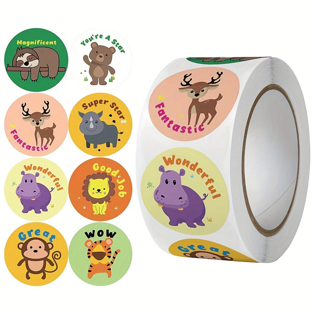 500pcs Animal Reward Stickers Motivational Labels for Students Teachers