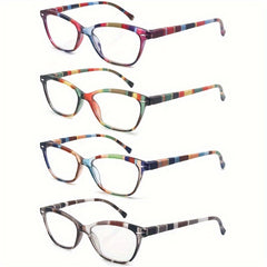 Women Reading Glasses Colorful Pattern Cat Eye Lightweight Flexible Spring Hinge