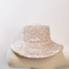 Mesh Lace Flower Embroidery Fisherman Hat for Women