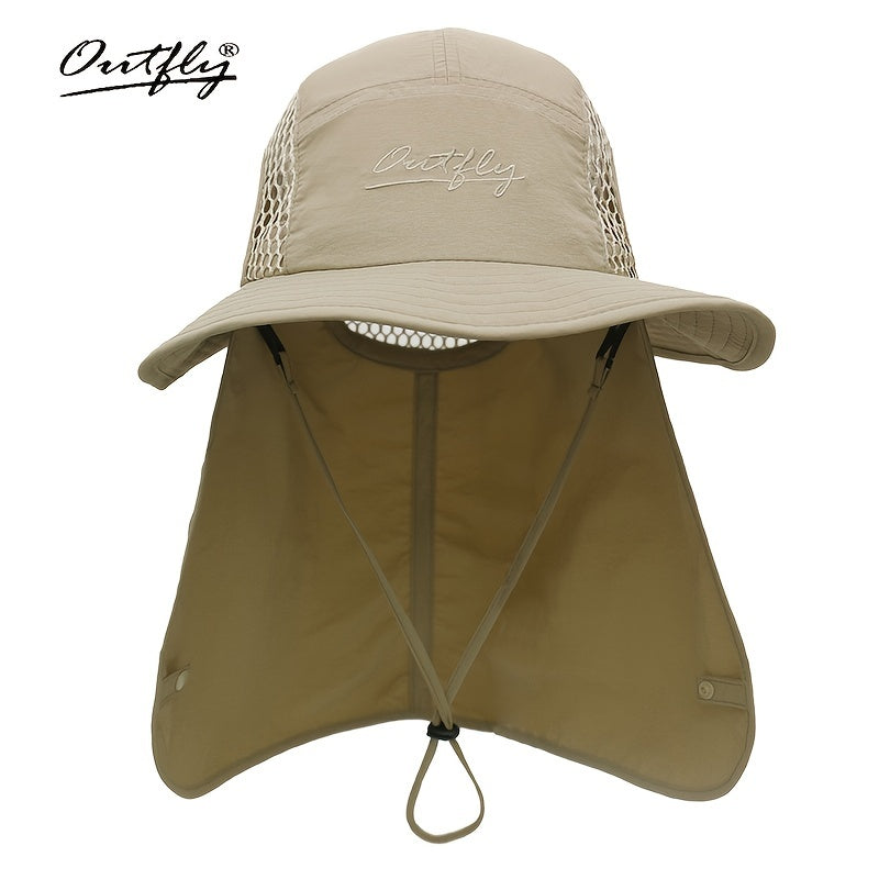 Outdoor Breathable Bucket Hat Sunscreen Quick Drying Neck Protection Hat