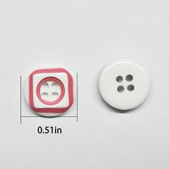 30pcs Resin Round Square Button Accessory Set for Girls