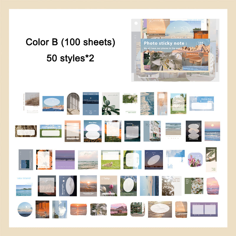 100 Sheets Vintage Scrapbook Paper Scenery & Frame Paper