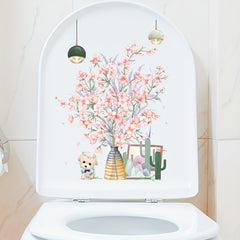 Home Decor Toilet Lid Sticker Waterproof PVC Removable Sticker