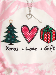 Girls Polka Dot Graphic Sweatshirt Crewneck Pullover Tops