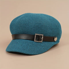 Hollow Out Beret Solid Breathable Newsboy Hat British Style Octagonal Hats