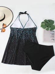  Tankini Set Women's Cross Front Halter Dress Swimsuit