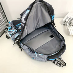 Large Capacity Functional Shoulder Backpack Multiple Pocket Student Bag