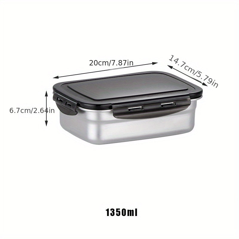 Leakproof Stainless Steel Lunch Box 550ml 850ml 1350ml Capacity