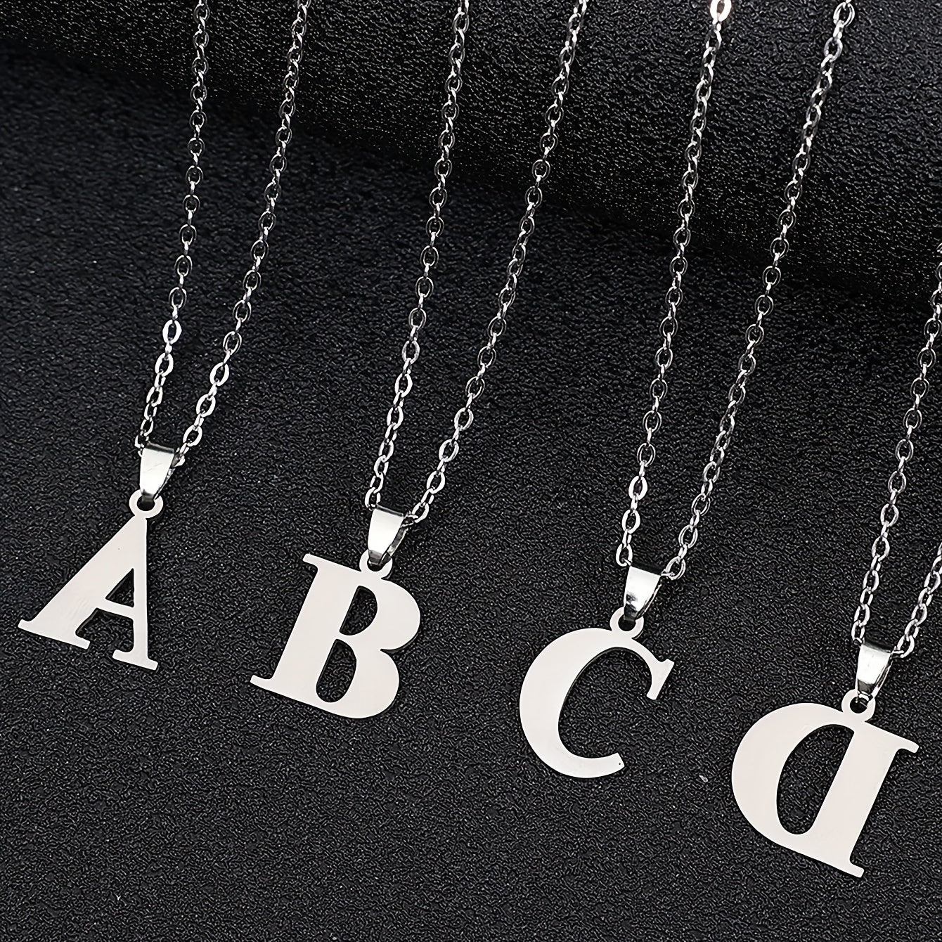 Stainless Steel Initial Alphabet Pendant Necklace Jewelry Alphabet Tag