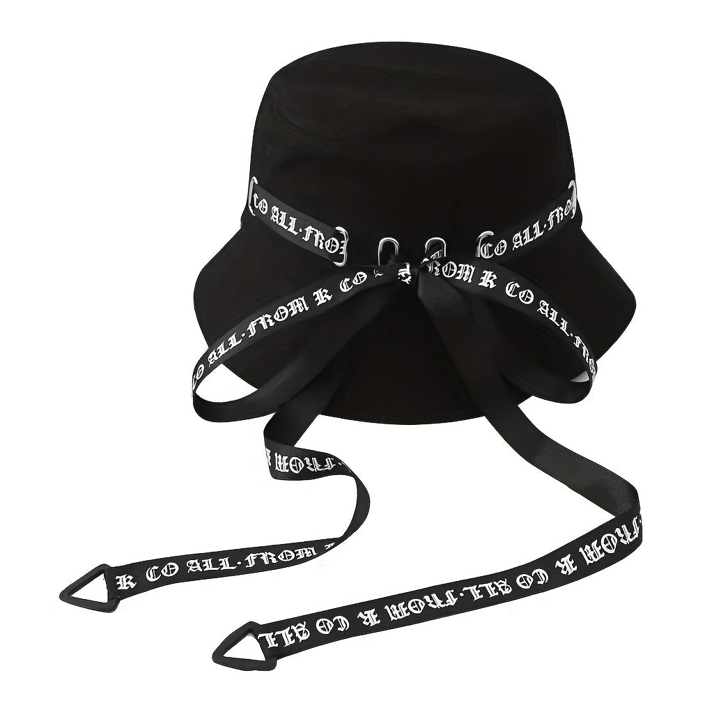 Gothic Cat Ear Bucket Hat Foldable Basin Hats Adjustable Sunscreen Fisherman Cap