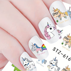 Unicorn & Mermaid Nail Art Stickers Water Print for Magical Manicure