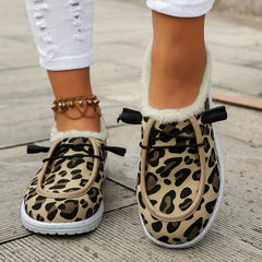 Leopard Pattern Non-slip Warm Walking Sneakers Sport Shoes