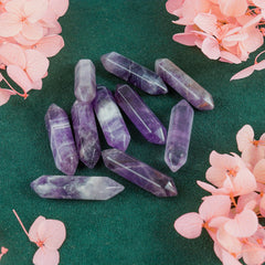 Amethyst Healing Crystal Cubes Set - Natural Tumbled Wand for Reiki Balance