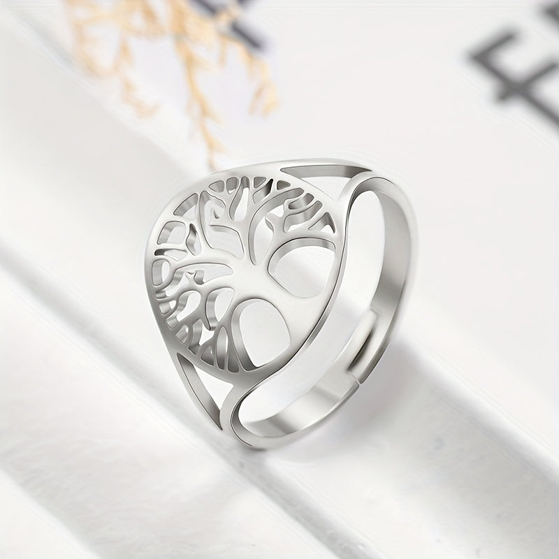 Tree Of Life Adjustable Ring Viking Stainless Steel Finger Rings