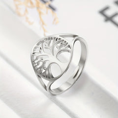 Tree Of Life Adjustable Ring Viking Stainless Steel Finger Rings