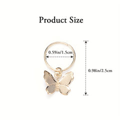 24PCS Butterfly Hair Ring Clip Silver Dreadlock Accessories
