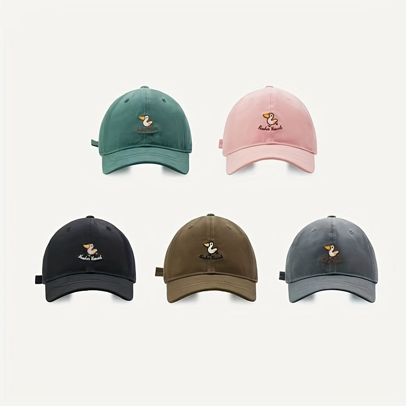 Unisex Sunshade Baseball Cap with Duck Embroidery