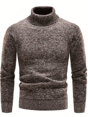 Men's Turtleneck Knit Sweater Slim Fit Pullover for Fall & Winter