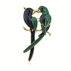 Men's Parrot Painting Oil Brooch Gift For Boyfriend