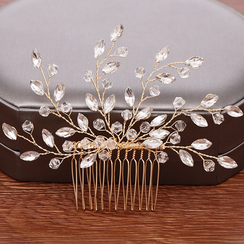 Perpetual Bride Wedding Hair Comb Alloy Crystal Side Comb Hair Accessories