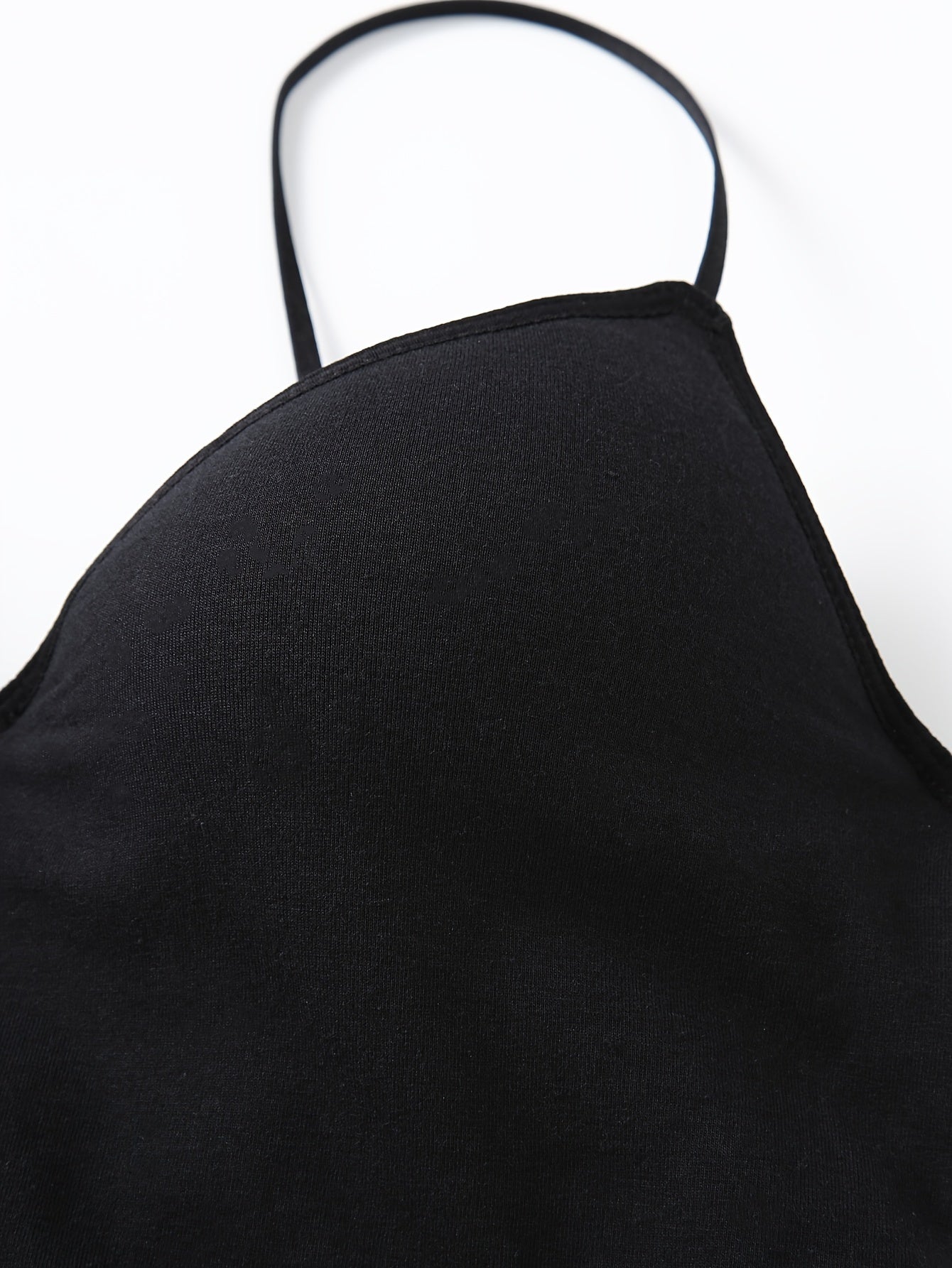 Solid Cami Top V Neck Sleeveless Padded Top