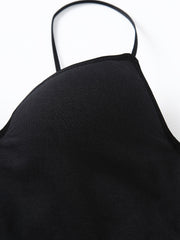 Solid Cami Top V Neck Sleeveless Padded Top