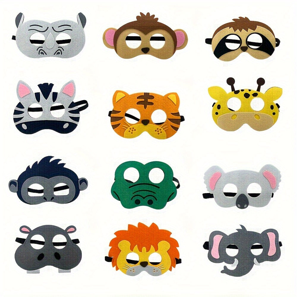 Wild Animal Felt Mask Set 10-12-22pcs Party Costume Mask