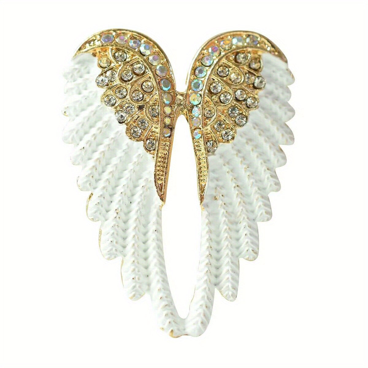 Angel Wings Brooch Feather Corsage Rhinestone Jewelry Clothing Accessories Pin