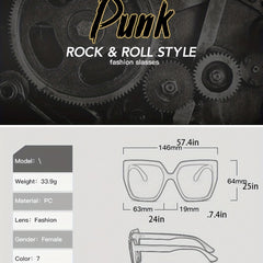 Oversized Square Sunglasses Gradient UV400