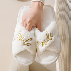 Women's Comfort Cross Strap Wedding Slippers