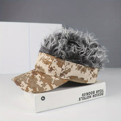 Camouflage Wig Baseball Cap Lightweight Adjustable Fluffy Hair Sun Hat