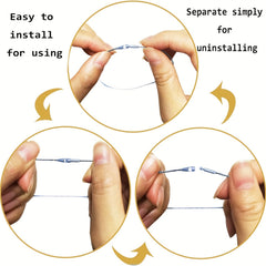 1000pcs Silver Christmas Rope Decoration With Snap Fastener Pre Cut Polyester