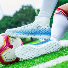 Boy's High Top Turf Football Boots TF Soccer Cleats
