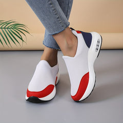 Women's Colorblock Chunky Sneakers Slip On Air Cushion Shoes