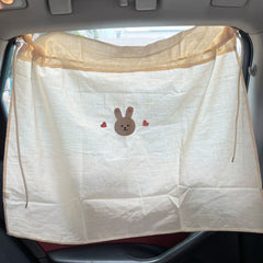 Cotton Embroidered Car Sunshade Curtain Cute Design