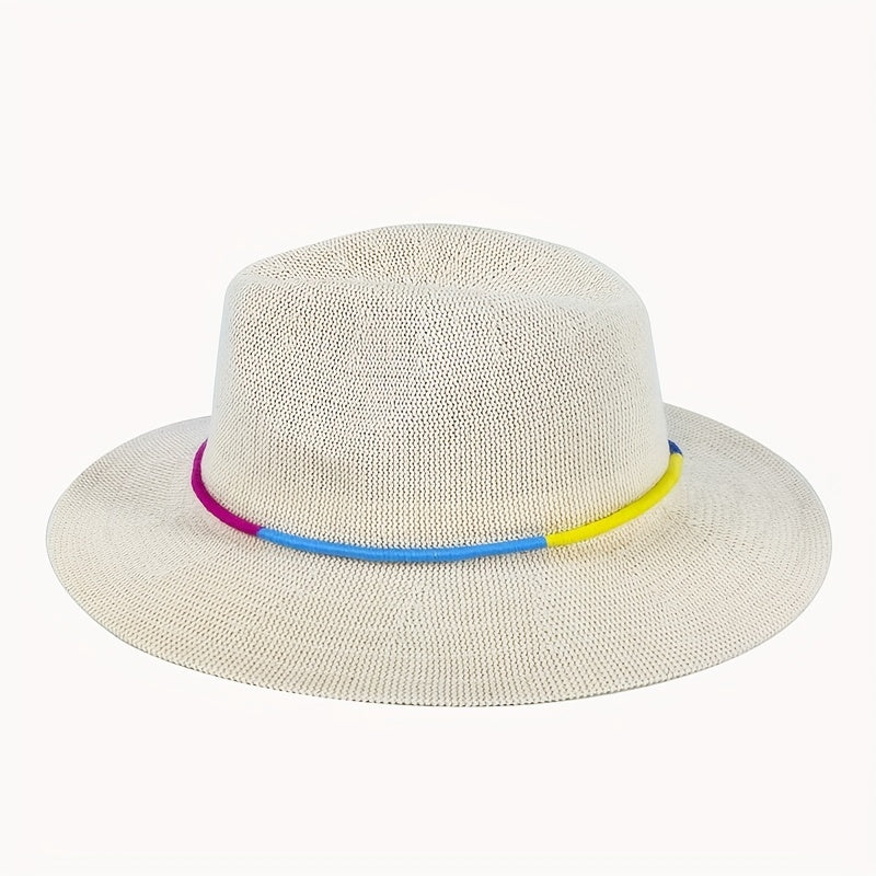 Vintage Crochet Cowboy Hat Hollow Fedora Cap Boho Sunscreen Cowgirl Beach Hats