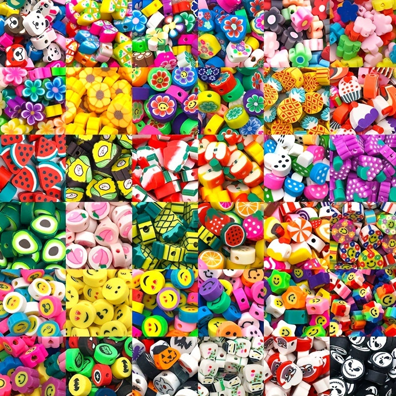 50pcs Mix Polymer Clay Beads for DIY Jewelry Making