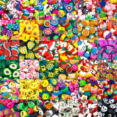 50pcs Mix Polymer Clay Beads for DIY Jewelry Making