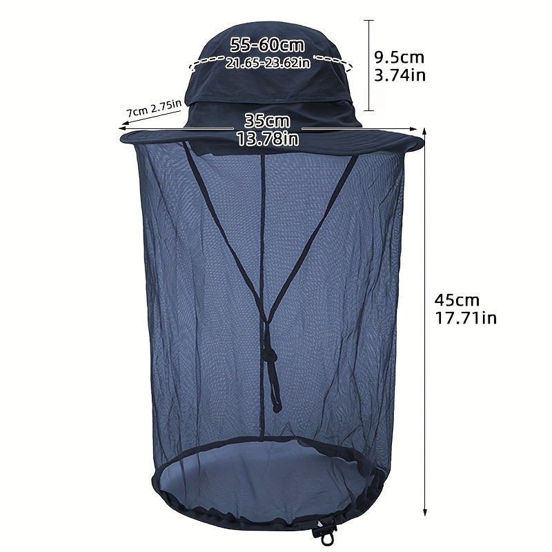Mosquito Head Net Hat for Fishing Hiking Travel Outdoor Sun Hat