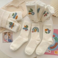 8 Pairs Cartoon Graffiti Socks Comfy Warm Stockings