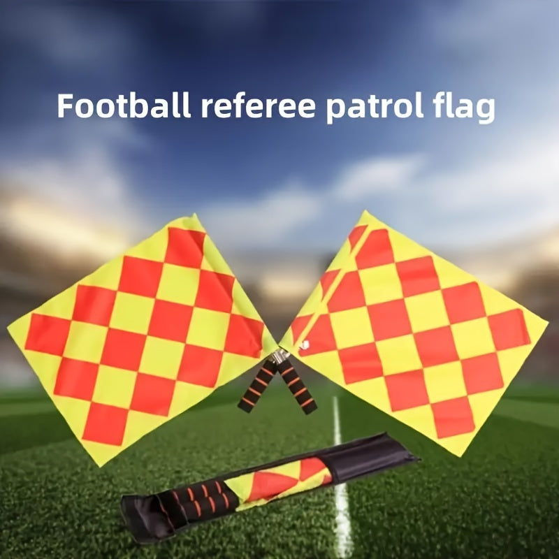 2pcs Small Checkered Referee Flags for Football Training