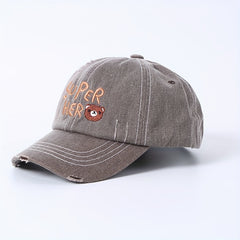 Kids Alphabet Bear Embroidered Baseball Cap for Outdoor Activities