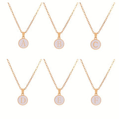 Golden Initial Letter Necklace Valentines Gift Men Jewelry