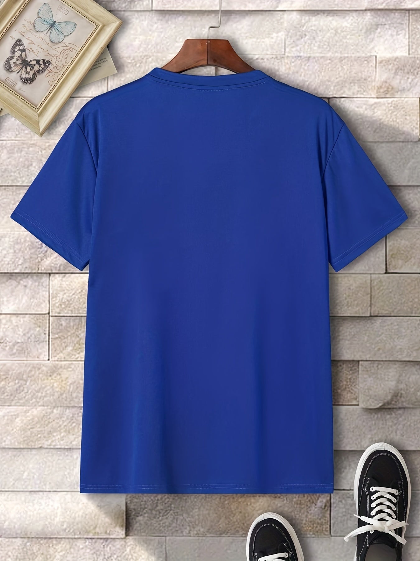 Men's Casual Letters Graphic Print Crew Neck T-shirts Top Tees