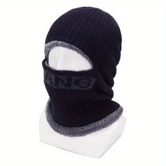 Double Layer Plus Velvet Warm Windproof Hat Mens Riding Ear Protection Mask