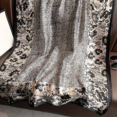 Chrysanthemum Print Large Silk Scarf