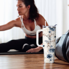 40oz Floral Stainless Steel Tumbler Insulated Coffee Mug