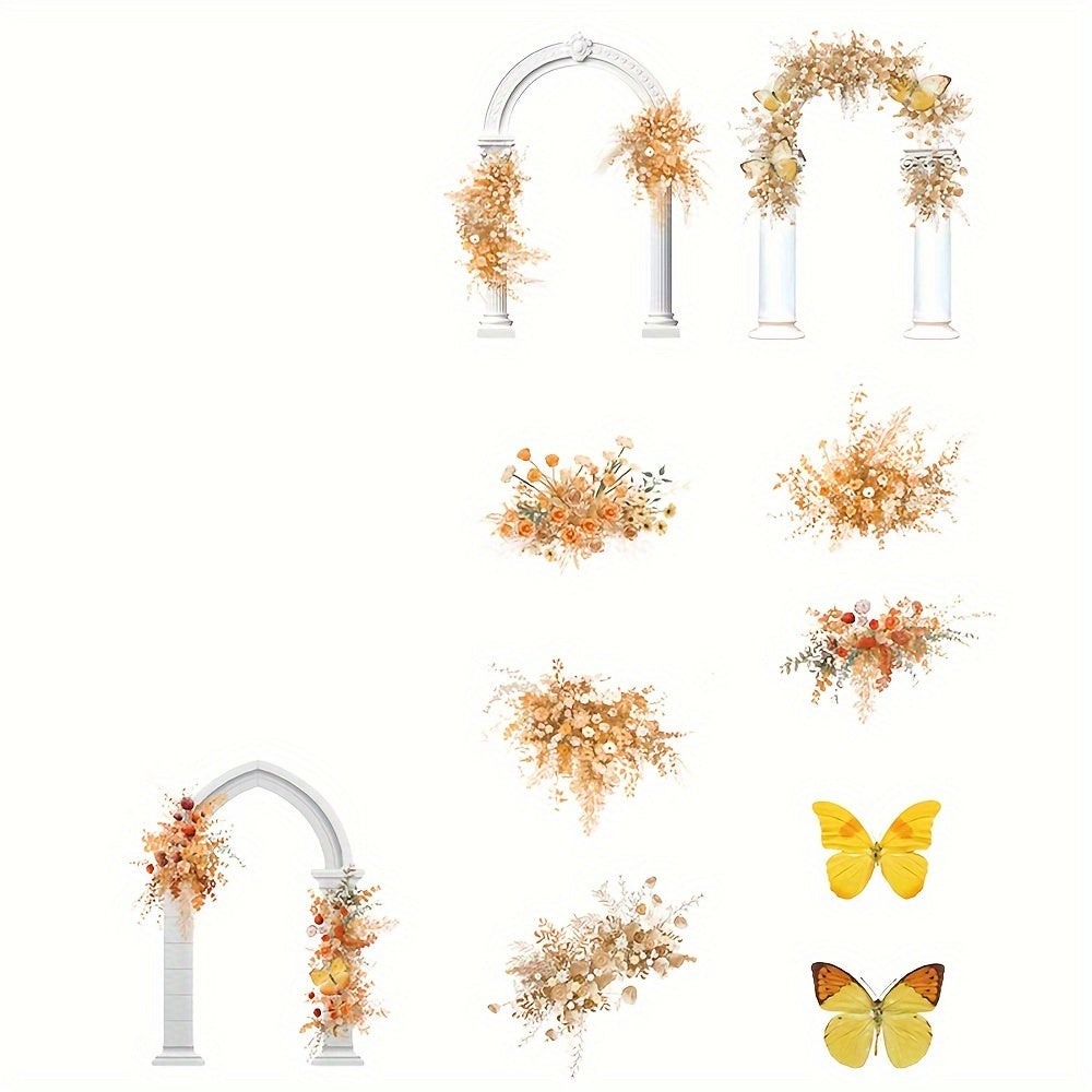 20pcs Literary Flower Arch Sticker Pack