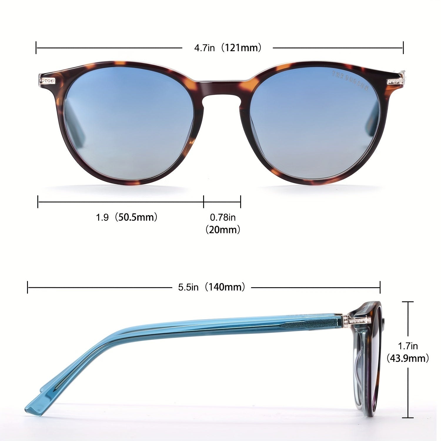 Men's Round Frame Sunglasses UV Protection for Outdoor Sports